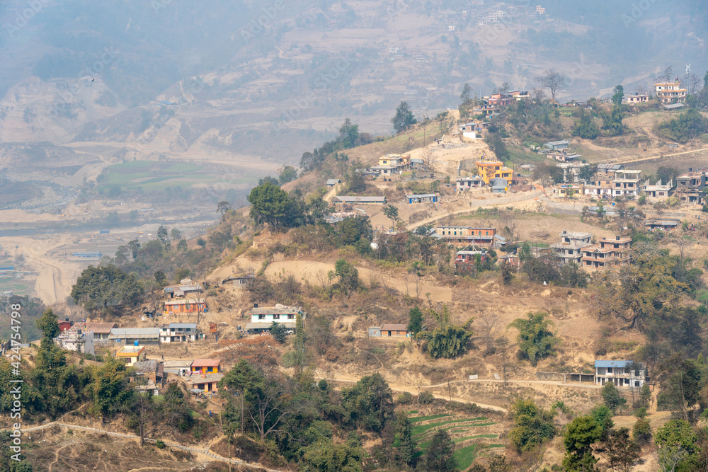 House Covered Hillside in Nepal