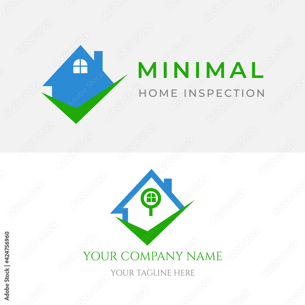 home inspection logo for company. Minimal real estate home inspection logo