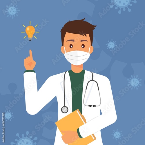 Young doctor virologist with an idea