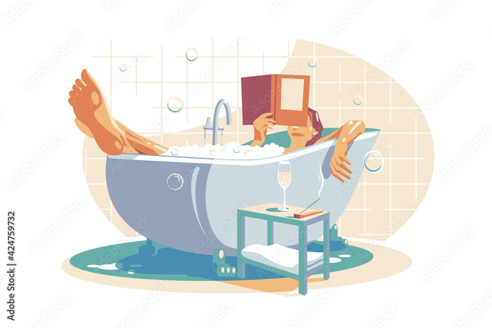 Obraz premium Woman relaxing in bath