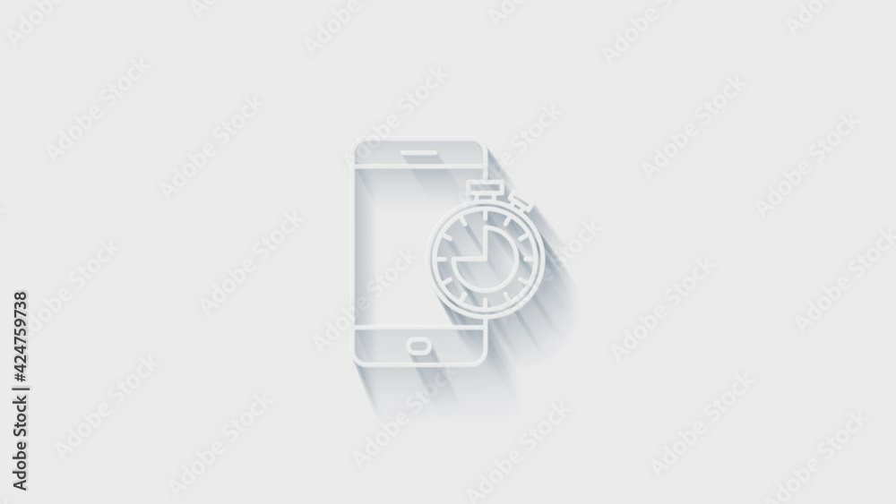 Simple Clock icon. White icon with shadow on transparent background. Simple Clock icon. White icon with shadow on transparent background.