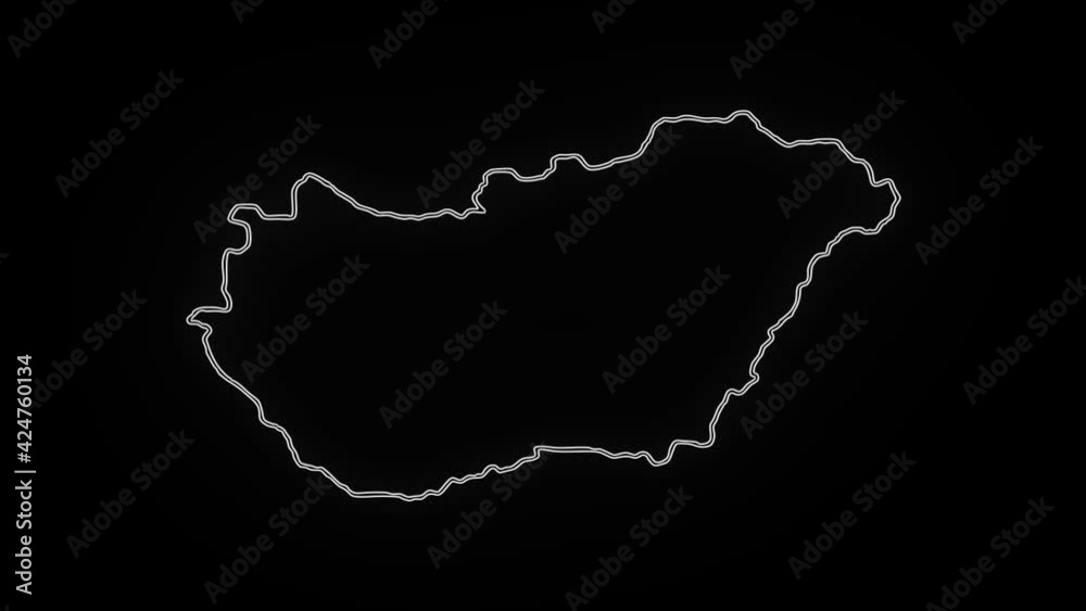 Map of Hungary, Hungary outline, Animated close up map of Hungary Map of Hungary, Hungary outline, Animated close up map of Hungary