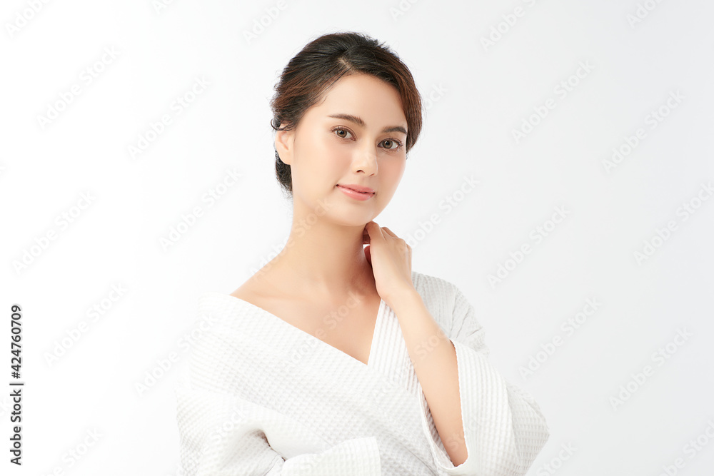 Beautiful young asian woman with clean fresh skin on white background, Face care, Facial treatment, Cosmetology, beauty and spa, Asian women portrait Beautiful young asian woman with clean fresh skin on white background, Face care, Facial treatment, Cosmetology, beauty and spa, Asian women portrait
