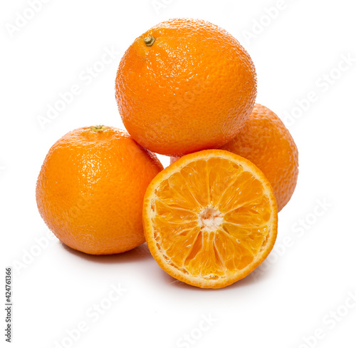 Oranges fruit isolated on white