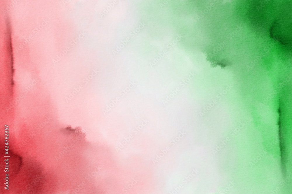 Abstract Watercolor Background, Red and Green