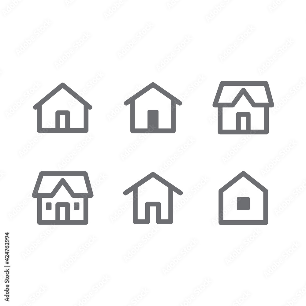 House vector icon set. Home simple linear symbols. House vector icon set. Home simple linear symbols.