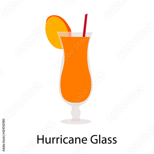 Hurricane cocktail glass minimalist flat hand drawn vector icon EPS10