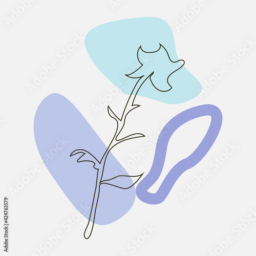 Vector floral hand drawn logo template in elegant and minimal style illustration. For badges, labels, logotypes and branding business identity. Vector illustration