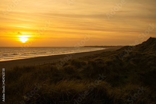 Sunset over the Sand Dunes on Littlehampton s West Beach  looking West towards Bognor Regis.
