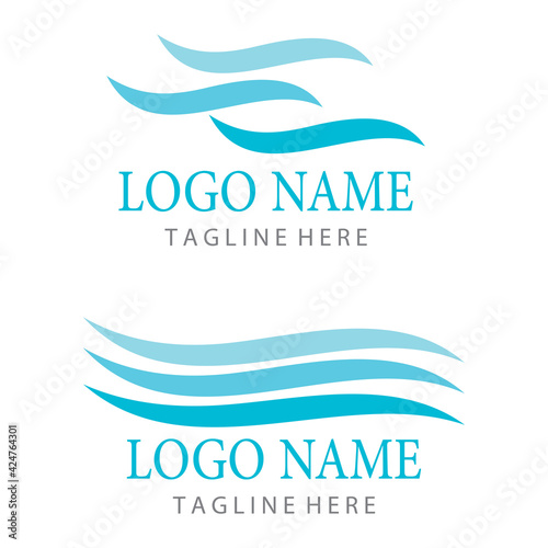 Water wave icon vector illustration design logo