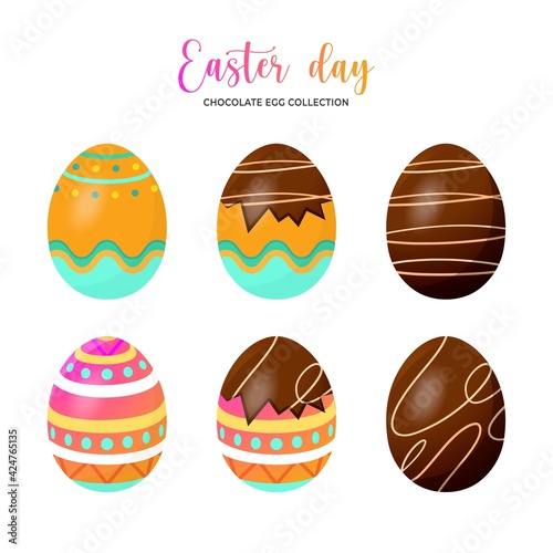 Happy Easter day chocolate egg collection