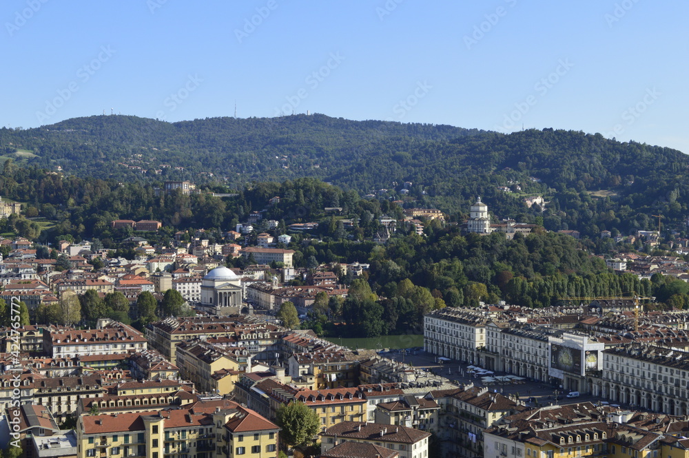Panoramic view of the center of Turin