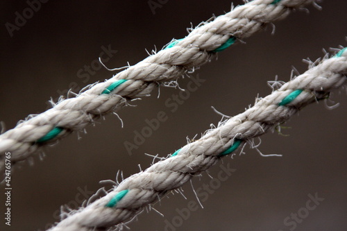 Cuadro en lienzo two diagonal ropes on dark background