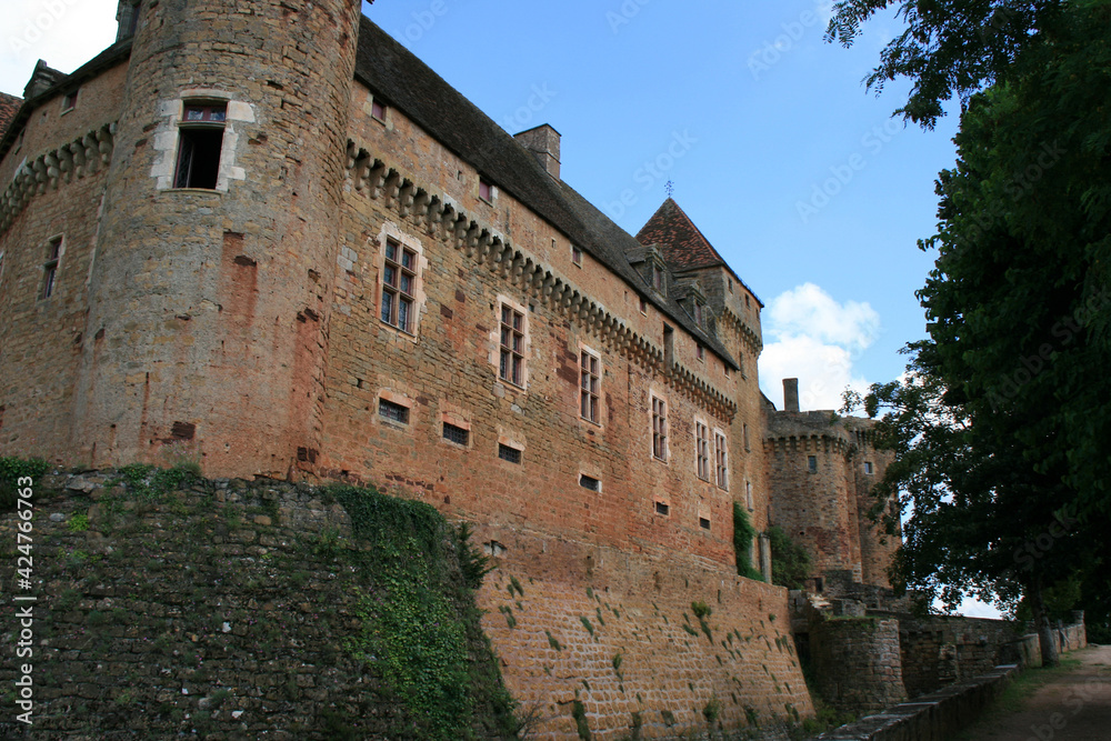 medieval castle (castelnau-bretenoux) in prudhomat in france