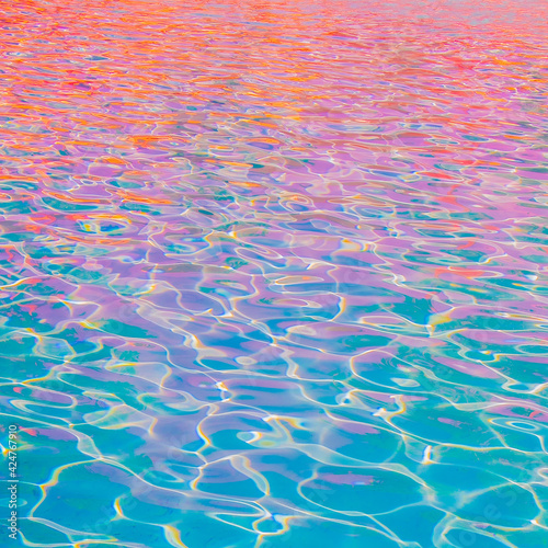 Minimalist wallpaper Blue pink vaporwave swimming pool relax water. Vacation dreams  time concept