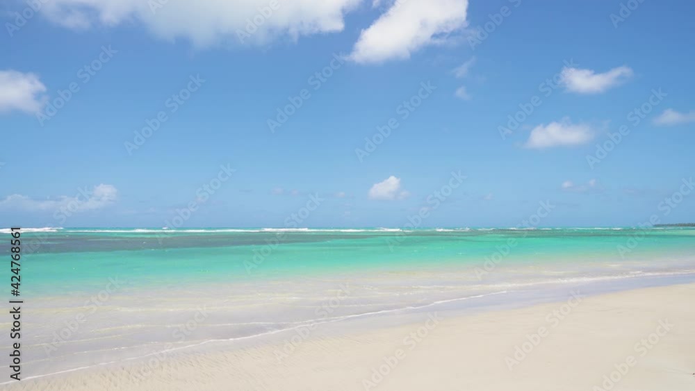 Relax on nature 4k background. Clear beach and sea landscape stock video. Summer on the paradise island beach. Relax on nature 4k background. Clear beach and sea landscape stock video. Summer on the paradise island beach.