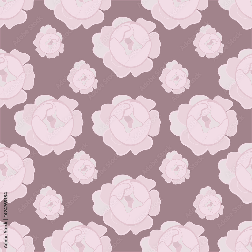 Hand drawn Pink roses seamless pattern Hand drawn Pink roses seamless pattern