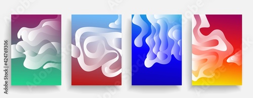 Template covers with graphic geometric elements. Applicable to brochures, posters, covers and banners. Vector illustration.