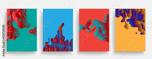 Template covers with graphic geometric elements. Applicable to brochures, posters, covers and banners. Vector illustration.