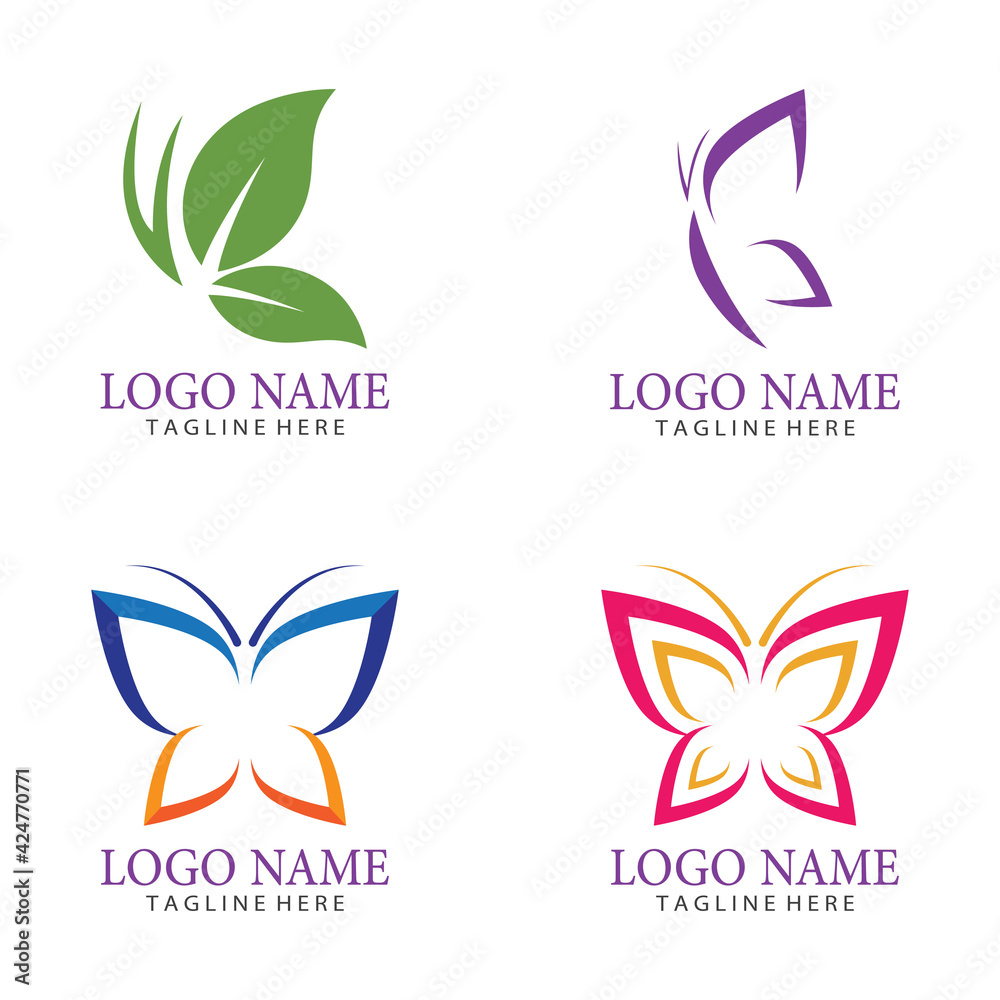 Beauty Butterfly logo Vector icon design Beauty Butterfly logo Vector icon design