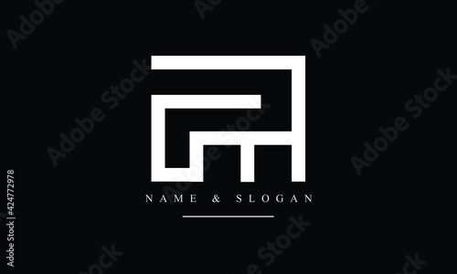PM, MP, P, M abstract letters logo monogram