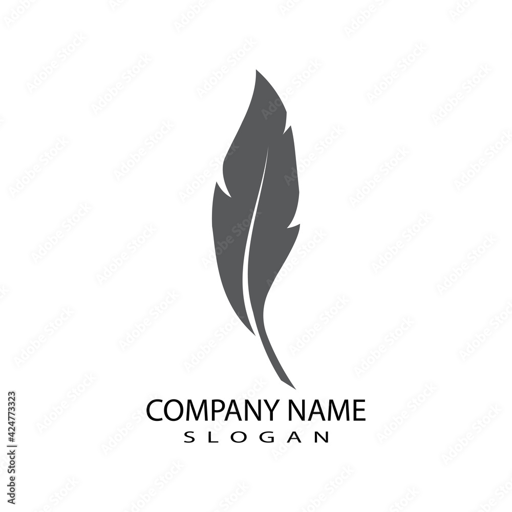 Obraz premium Feathers Logo Template vector symbol nature