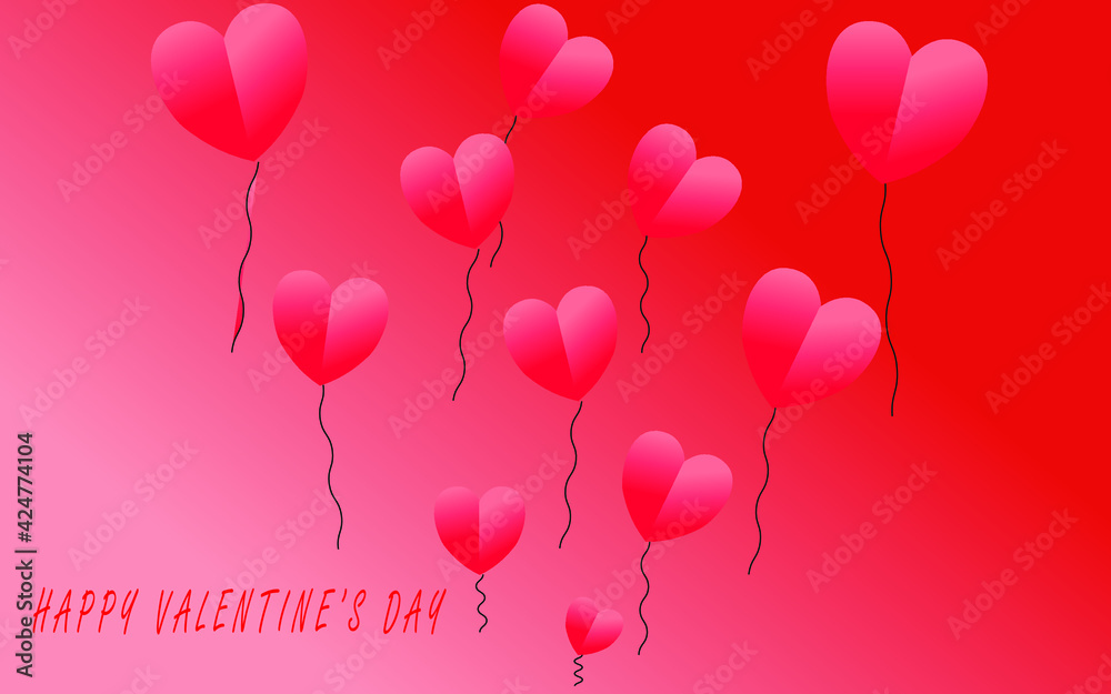 Valentines day sale background with balloons heart pattern. Vector illustration. Wallpaper, invitation, posters, brochure, banners.