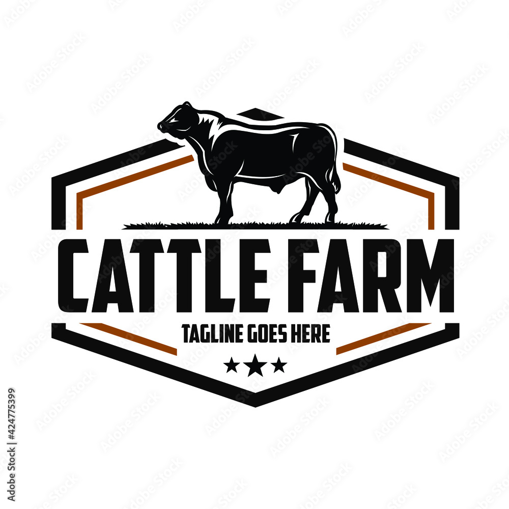 Cattle ranch ready made logo design. Best for Cattle Ranch logo template set - obrazy, fototapety, plakaty 