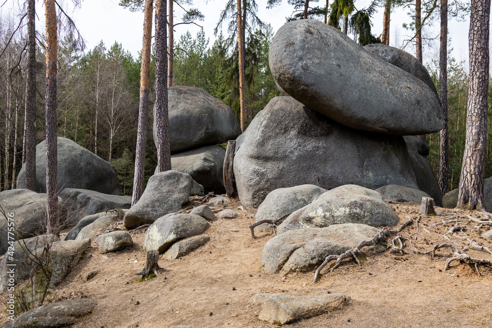 Viklan boulder, rock near Zihle, Pilsen region, Czech republic Viklan boulder, rock near Zihle, Pilsen region, Czech republic