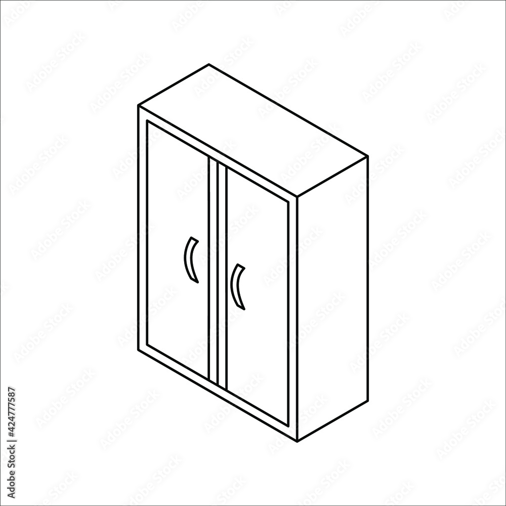 cupboard icon. cupboard vector illustration on white background for web and apps on white background. color editable