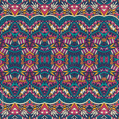 Vector seamless pattern african art batik ikat. Ethnic print vintage fabric design