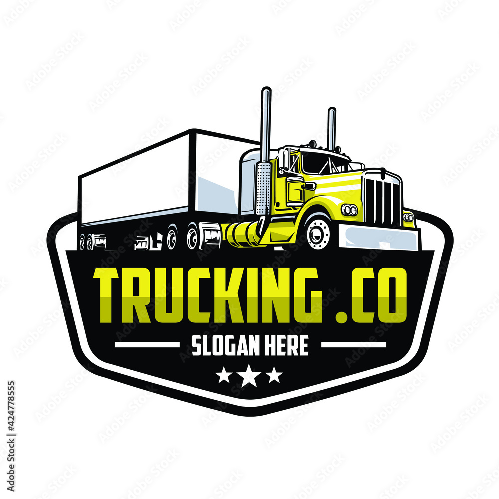 Trucking company logo. Bold badge emblem logo concept Stock Vector ...