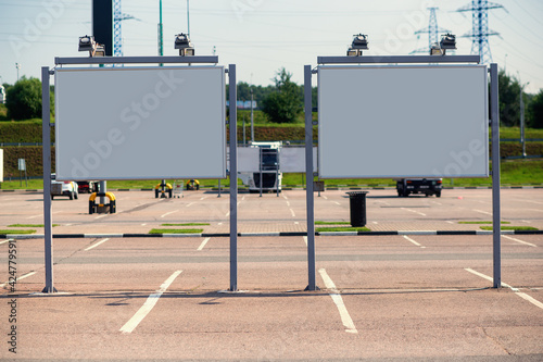blank billboards in the store parking lot