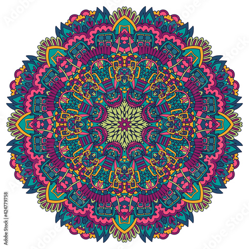 Mandala vector seamless pattern mandala art. Flower medallion print.