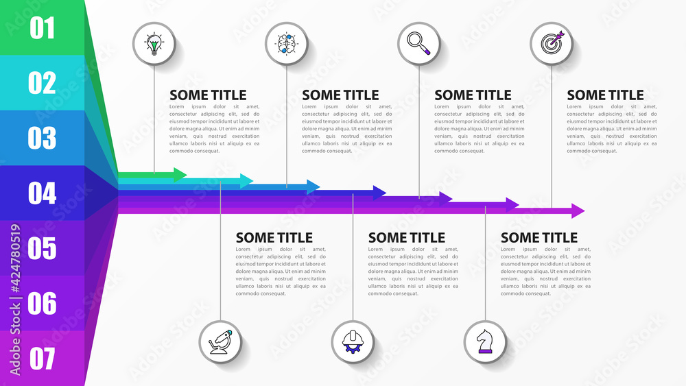 Obraz premium Infographic design template. Creative concept with 7 steps