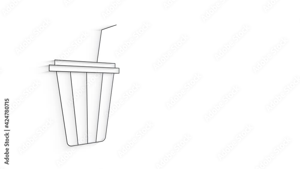 3D Line Icon soda Animation on white background. 3D Line Icon soda Animation on white background.