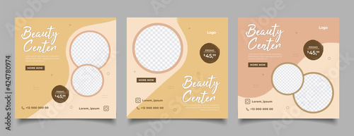 Beauty Center Makeup Social media post Banner Square Flyer Template Design