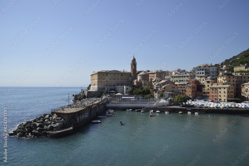The coastline of Genoa, Italy