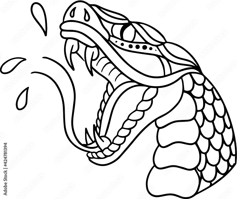 Snake Traditional Tattoo Stencil T-shirt Print Stock Vector | Adobe Stock