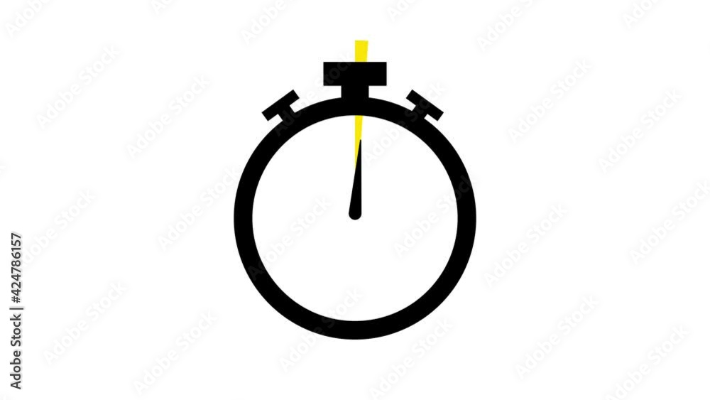 Stopwatch flat animation icon design moving arrows on white background. Stopwatch flat animation icon design moving arrows on white background.