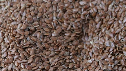 Flaxseed full-frame image in slow motion
