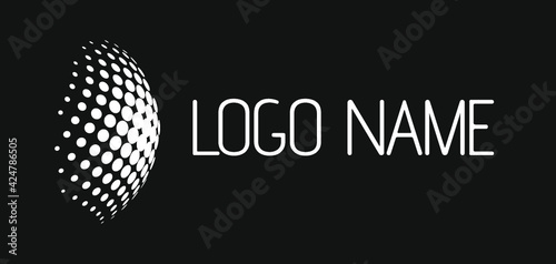 3d graphic of a globe logo on a blackboard