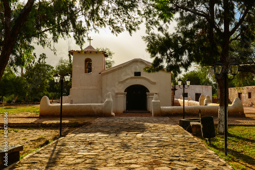 The old adobe Iglesia de San Pedro church near Fiambalá, Catamarca, Argentina photo