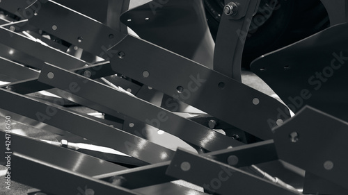 Wallpaper Mural Modern cultivator for cultivating the land. Black and white image. Torontodigital.ca