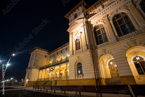 The town of Krynica Zdrój at night