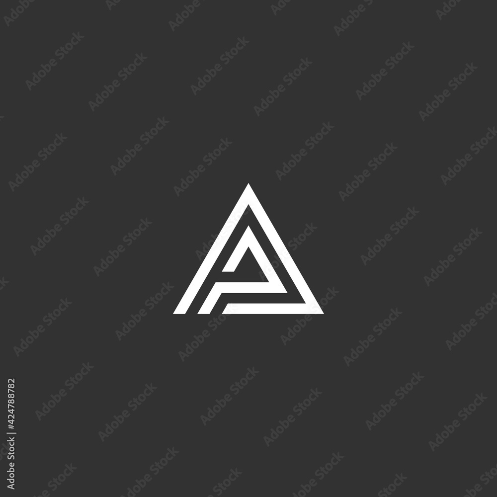 Elegant line curve Luxury linear creative letter AP Elegant line curve Luxury linear creative letter AP
