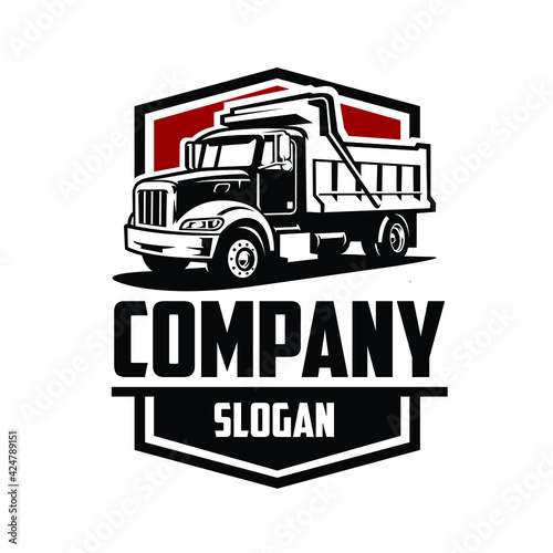 Dump truck logo vector isolated. Good for transport business