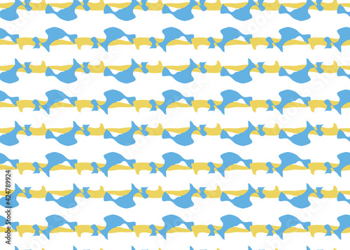Vector texture background, seamless pattern. Hand drawn, yellow, blue, white colors.