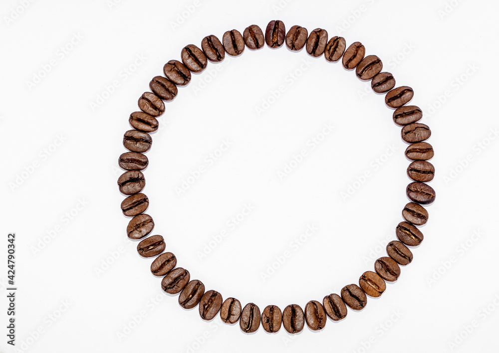 coffee in beans on a white background coffee in beans on a white background