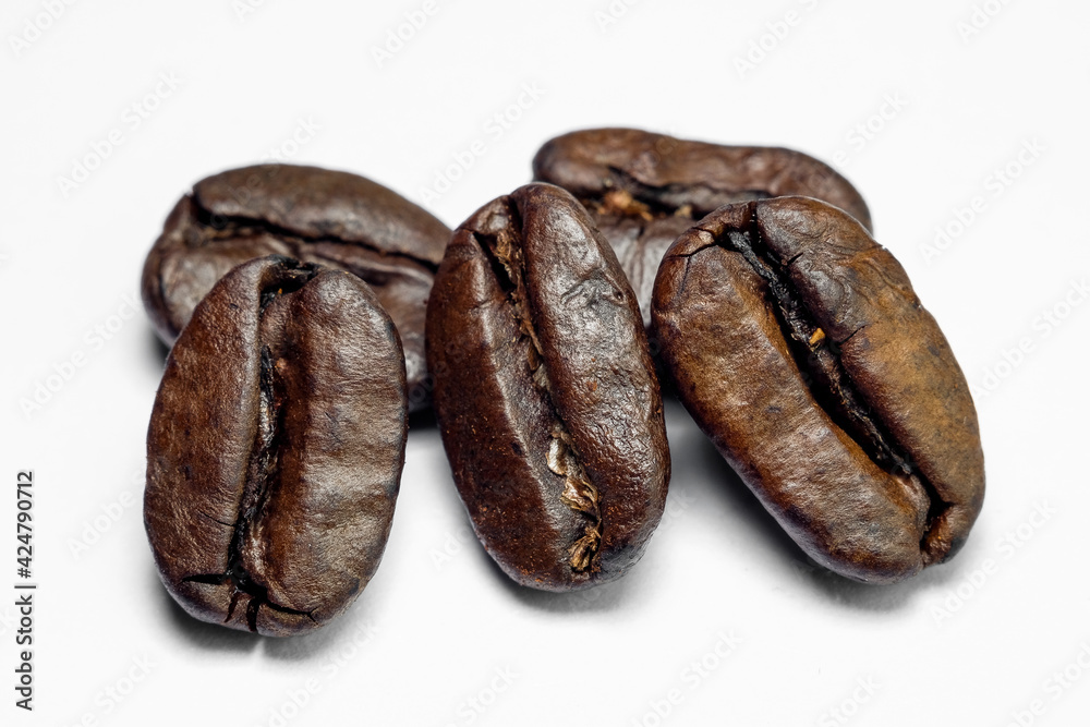 coffee in beans on a white background coffee in beans on a white background